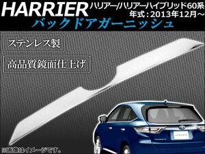 バックドアガーニッシュ トヨタ ハリアー/ハリアーハイブリッド 60系 2013年12月～ ステンレス製 鏡面仕上げ AP-BDG-N52