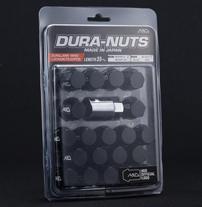 MID DURA-NUTS ジュラルミン ロック＆ナットセット ブラック M12×P1.5 L35 (ミディアムタイプ) 5H用