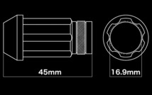 デジキャン アルミレーシングロックナット ライトブルー ロゴ無 袋タイプ45mm P1.25 ALN4512LB-LL16 スズキ イグニス FF21S 2016年02月～_画像2