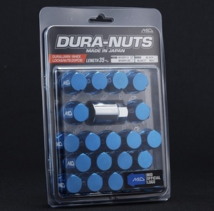 MID DURA-NUTS ジュラルミン ロック＆ナットセット ブルー M12×P1.5 L35(ミディアムタイプ) 5H用