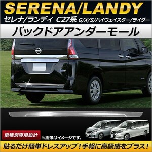 バックドアアンダーモール ニッサン セレナ C27系 G/X/S/ハイウェイスター/ライダー e-POWER含む 2016年08月～ ステンレス製 AP-XT216