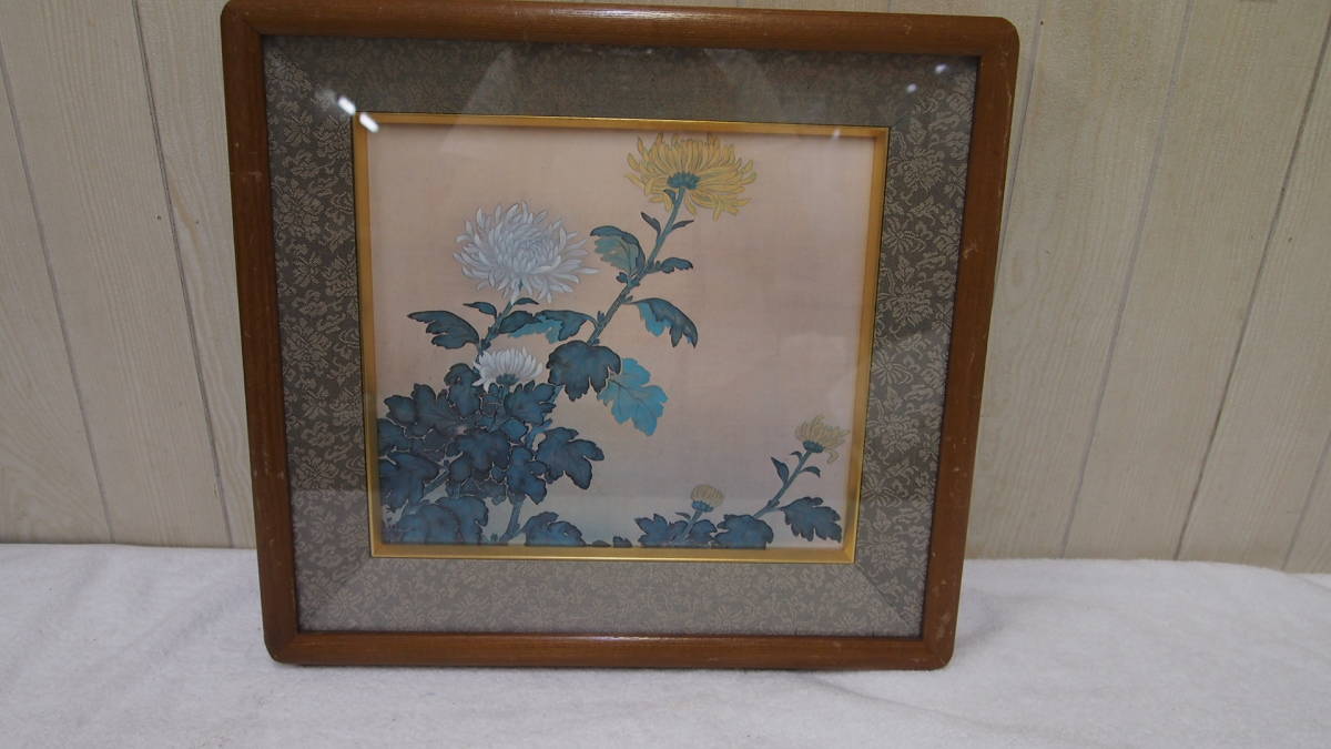 二手商品☆作者不详☆菊花☆印刷品☆海报☆34cm×37.5cm☆绘画☆305S4-J12232, 艺术品, 印刷, 其他的