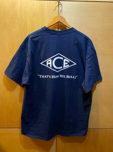 US 古着 ACE FUELING LLC Tシャツ アメリカ XL ガソリン ネイビー オイル 企業