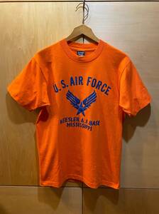 古着 エアフォース AIRFORCE Tシャツ メンズ M オレンジ ミリタリー 半袖 ビンテージ