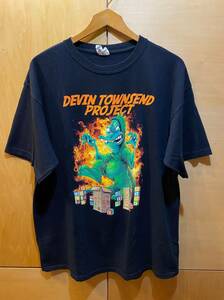 古着 Devin Townsend ツアー Tシャツ 恐竜 デヴィンタウンゼント XL 黒