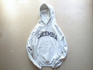 即決 美品 コロンビア大学 12oz USA企画品 XLサイズ(日本3XL）シルバーグレー Champion REVERSE WEAVE プルオーバーパーカー COLUMBIA