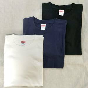 United Athle　5010-01　LS Tシャツ　3点セット　ホワイト/ネイビー/ブラック　サイズM　　W018 