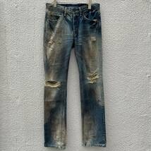 MAGIN DENIM マージンデニム サイズ46 デニムパンツ クラッシュ加工_画像1