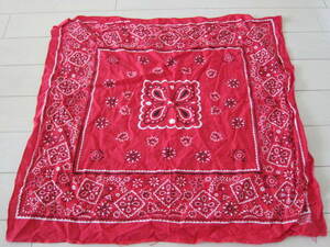 1960's-70'speiz Lee Vintage FAST COLOR bandana handkerchie RN13960. flower floral print cookie red red leaf leaf square four angle 