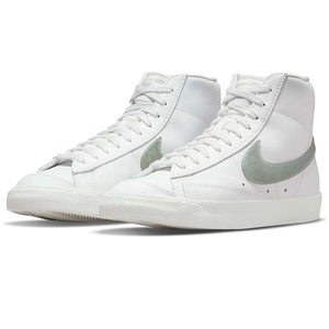 ☆NIKE WMNS BLAZER MID '77 ESS 白/金緑 27.5cm ナイキ ウィメンズ ブレザー ミッド 77 エッセンシャル DUSTY SAGE DH4399-100