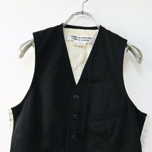 AD2011 COMME des GARCONS コムコム コムデギャルソン バック切替ベスト XS/ブラック ジレ シンチバック【2400013350778】_画像4