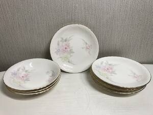 Noritake ノリタケ Contemporaey コンテンポラリー プレート 5枚 サラダボウル 3枚 お皿 小皿 盛皿 深皿 フラワー 花柄 金彩 レトロ