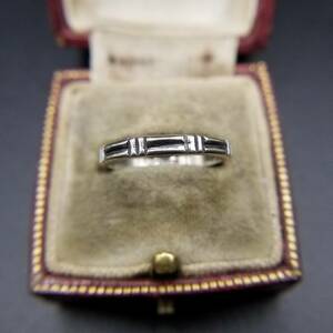  cut line Eternity sterling Vintage silver ring a-ru deco ring Showa Retro accessory jewelry import AAX-4②