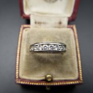 CZ 925 Vintage silver ring a-ru deco ring Showa Retro accessory jewelry import 5-X⑤