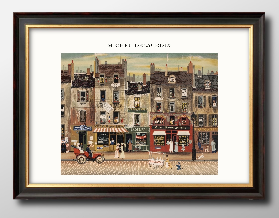 13422■Free shipping!! Art poster painting [A4 size] Delacroix Cityscape illustration design Nordic matte paper, Housing, interior, others
