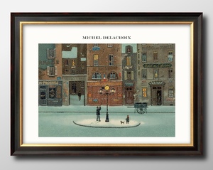 Art hand Auction 13438 ■Envío Gratis!! Pintura de póster artístico [tamaño A4] Diseño de ilustración de escena de la ciudad de Delacroix papel mate escandinavo, residencia, interior, otros