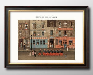Art hand Auction 13432 ■Envío Gratis!! Pintura de póster artístico [tamaño A4] Diseño de ilustración de escena de la ciudad de Delacroix papel mate escandinavo, residencia, interior, otros