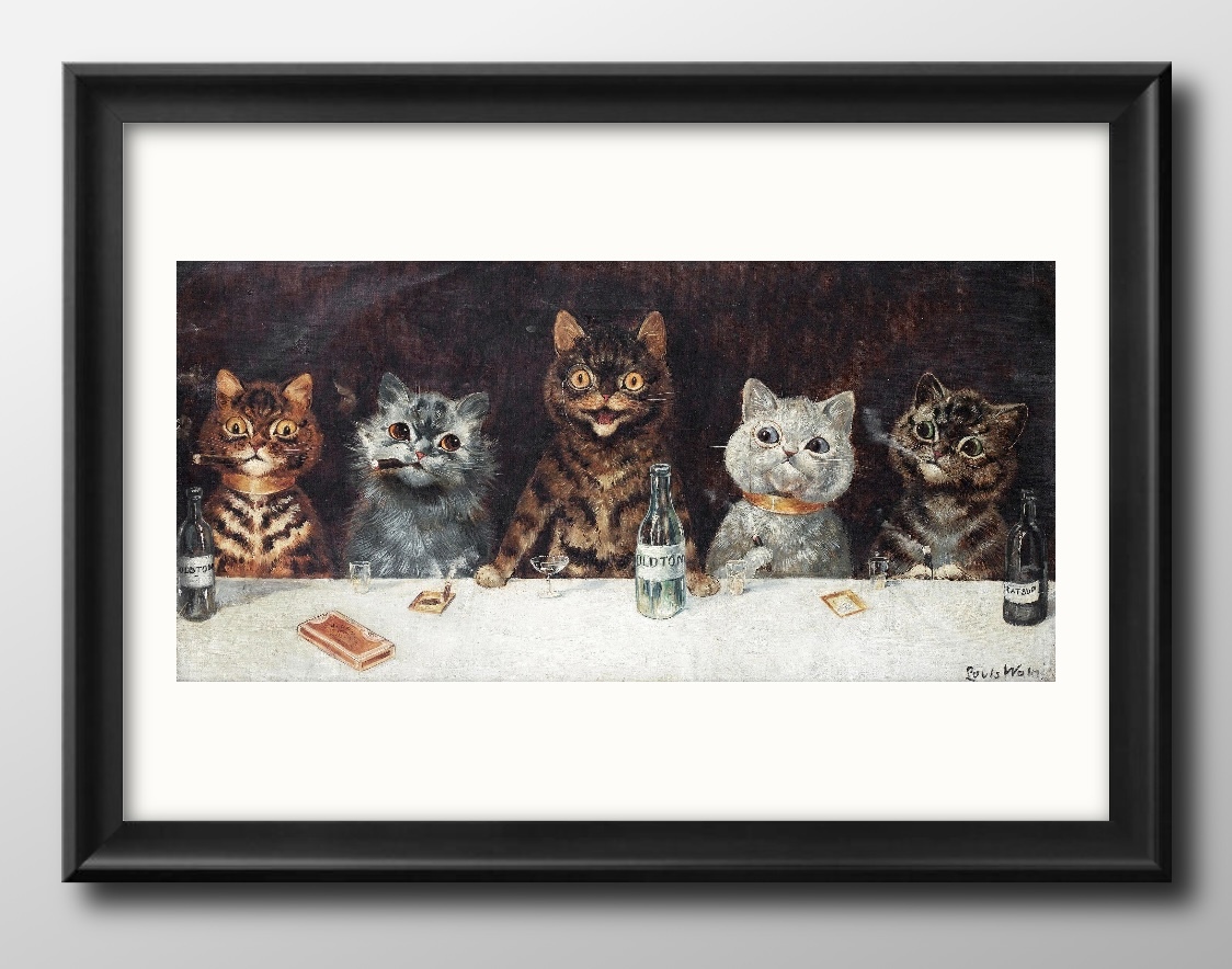 12652 ■ Kostenloser Versand!! Kunstplakat, Malerei, A3-Format, Louis Wain Cat, Illustrationsdesign, nordisches Mattpapier, Gehäuse, Innere, Andere