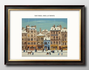 Art hand Auction 13420 ■Envío Gratis!! Pintura de póster artístico [tamaño A4] Diseño de ilustración de escena de la ciudad de Delacroix papel mate escandinavo, residencia, interior, otros