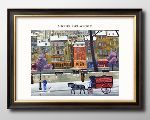 Art hand Auction 13424 ■Envío Gratis!! Pintura de póster artístico [tamaño A4] Diseño de ilustración de escena de la ciudad de Delacroix papel mate escandinavo, residencia, interior, otros