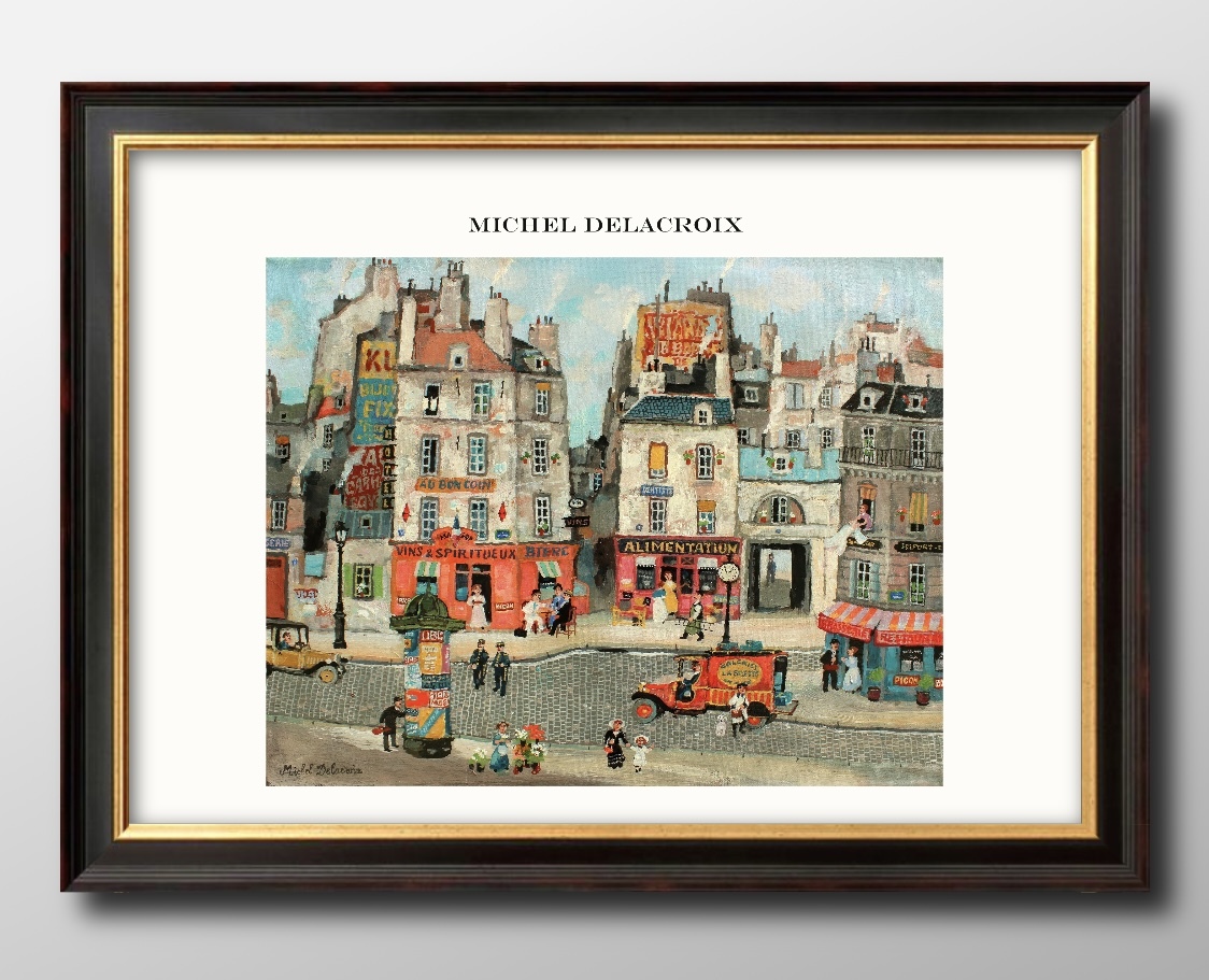 13430 ■Free Shipping!! Art Poster Painting [A4 Size] Delacroix City Scene Illustration Design Scandinavian Matte Paper, residence, interior, others