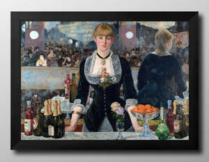 Art hand Auction 13418 ■ 무료배송!! 아트 포스터 페인팅 A3 사이즈 Edouard Manet Bar at the Folies Berge 일러스트레이션 디자인 북유럽 무광택 종이, 주택, 내부, 다른 사람