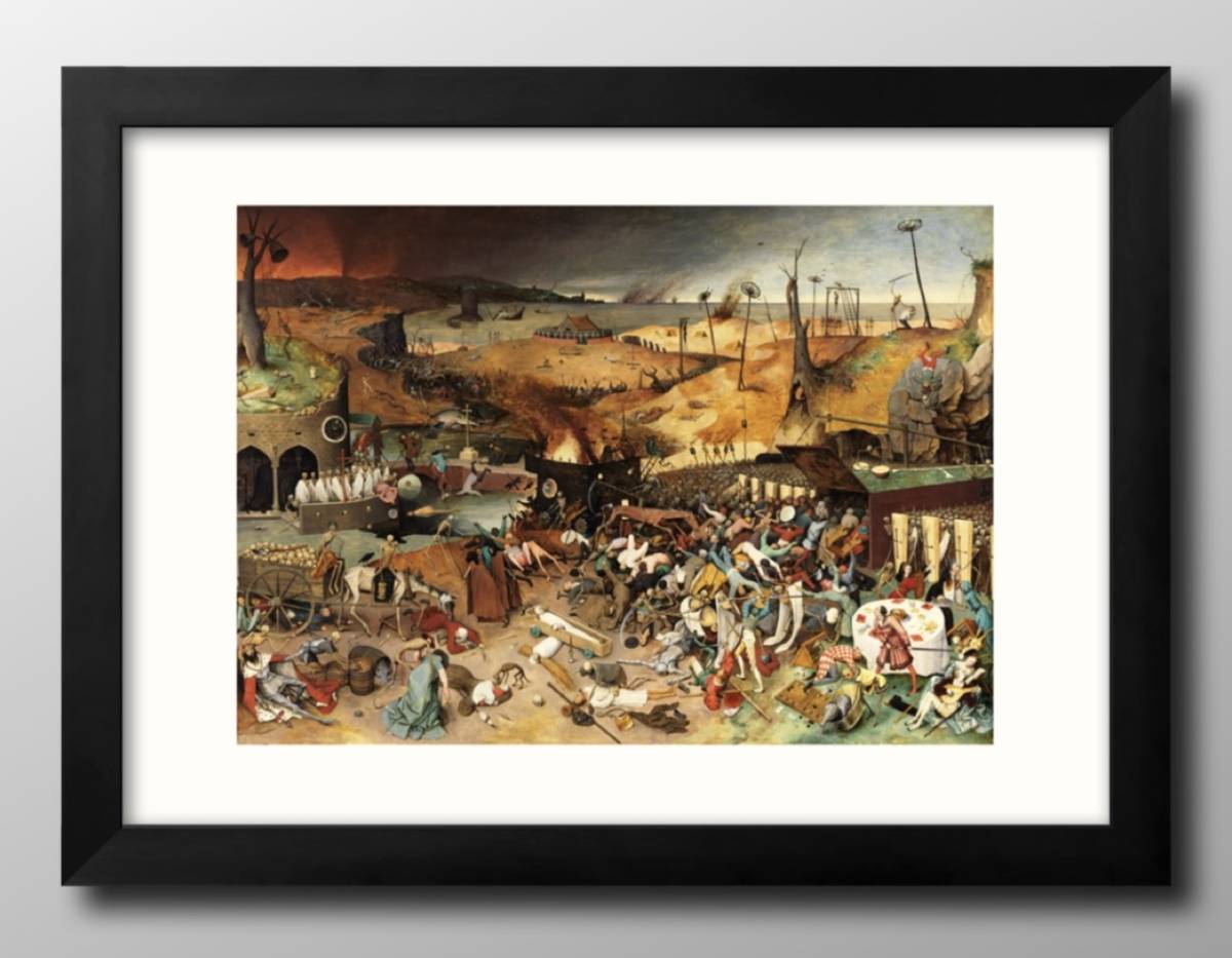 13028■¡Envío gratis!! Póster artístico pintura tamaño A3 Pieter Brueghel el triunfo de la muerte diseño de ilustración papel mate escandinavo, residencia, interior, otros