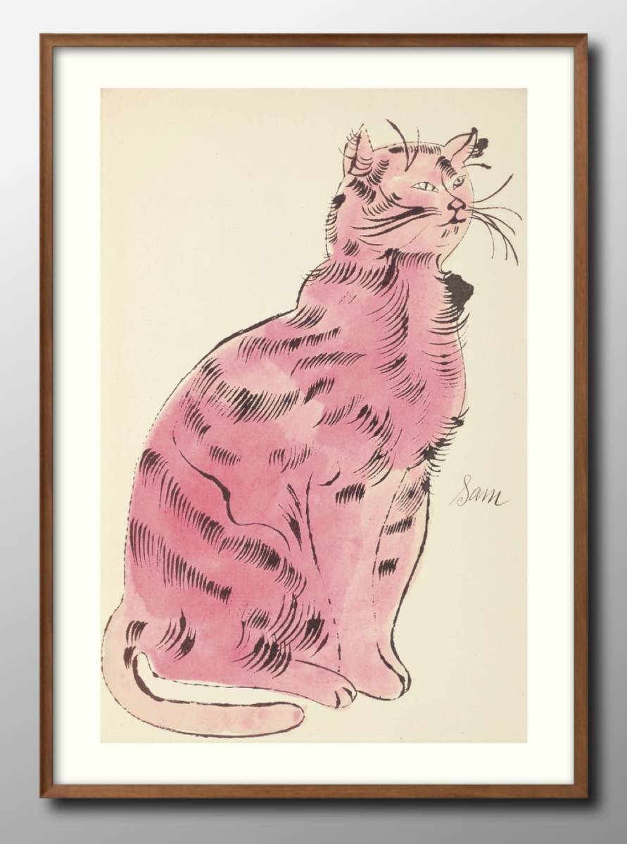 12964■Free Shipping!!Art Poster Painting A3 Size Andy Warhol Cat Cat Illustration Design Scandinavian Matte Paper, residence, interior, others
