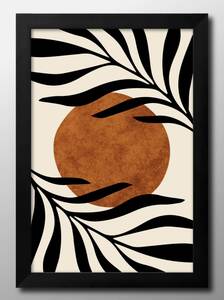 Art hand Auction 13483 ■ Free shipping!! Art poster painting A3 size Nordic modern botanical sun illustration design Nordic matte paper, Housing, interior, others