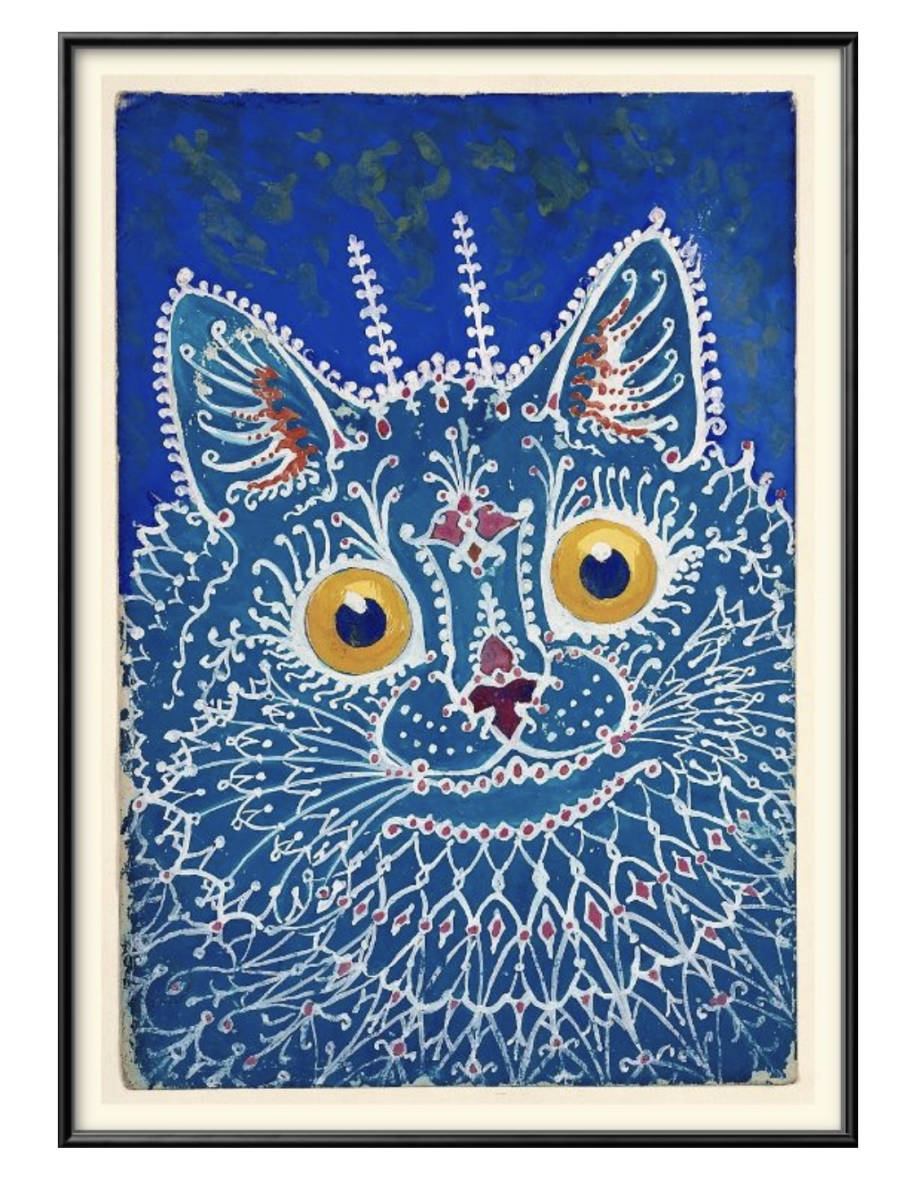 7235 ■ ¡Envío gratis! Póster Artístico con pintura tamaño A3, diseño de ilustración de gato Lewis Wayne, papel mate escandinavo, residencia, interior, otros