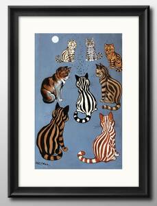 Art hand Auction 12656 ■ 무료배송!! 아트 포스터 페인팅 A3 사이즈 Louis Wain Cat 빈티지 일러스트 디자인 북유럽 무광택 종이, 주택, 내부, 다른 사람