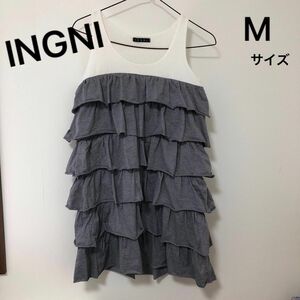 INGNI ノースリーブチュニック　ワンピース　プリーツフリル重ねワンピース レディース