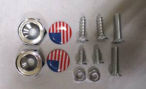 [ new goods * prompt decision ] silver America national flag USA Harley bike etc. license plate number plate cover bolt custom 