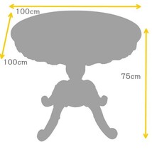 ダイニングテーブル 丸型 100x100cm 花柄 クラシック アンティーク調 マホガニー 猫脚　おしゃれ　かわいい_画像4
