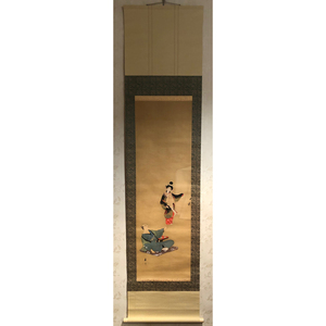 Art hand Auction ●Hand-painted hanging scroll Doll ●Dimensions approx. 47.5 x 198cm ●Japanese painting ●Wooden box, Paper boxed ●Antique●, painting, Japanese painting, person, Bodhisattva