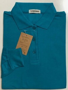 L женский рубашка-поло с длинным рукавом женский pi- кок голубой новый товар 