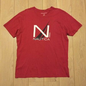 USA古着卸 Lサイズ NAUTICA ノーティカ ロゴ プリント Tシャツ