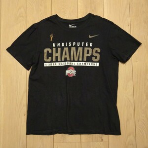 USA古着卸 Lサイズ THE NIKE TEE ナイキ オハイオ州立大学 バックアイズ フットボール プリント Tシャツ