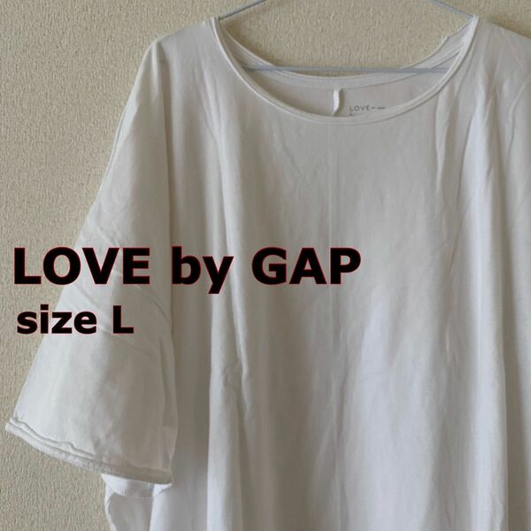 レディース コットン カットソー Tシャツ ゆったり Lサイズ ホワイト 半袖 GAP