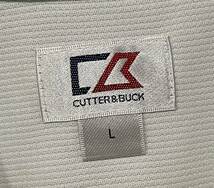 夏本番！ CUTTER&BUCK カッターアンドバック 速乾性 半袖 ポロシャツ 白 水色系 Lサイズ メンズ ゴルフウェア ネコポ可 新規×_画像5