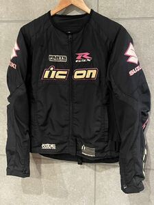  rare! ICON Icon SUZUKI Suzuki GSX racing jacket lai DIN g jacket black pink MD size lady's 0 new ×