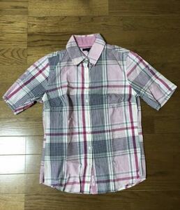 TOMMY HILFIGER! check short sleeves shirt * size 8 M about 
