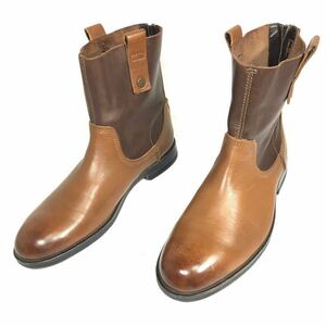 【クラークス】本物 Clarks 靴 27cm 茶 ショートブーツ カジュアルシューズ 本革 レザー 男性用 メンズ UK 9