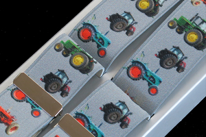 ★ジョークのわかる人のためのサスペンダー TAGGS_４ TRACTOR BRACES Digital Print 35mm Ｘ型 シルバークリップ・・♬〜