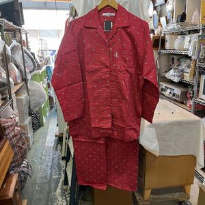 新品★renoma★レノマ★パジャマ★犬柄★レッド★長袖 長ズボン★上下セット★綿100%★Ｌ★送料無料