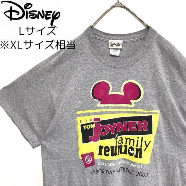 USA ディズニー　00' ビックプリント 古着 Tシャツ XL グレー