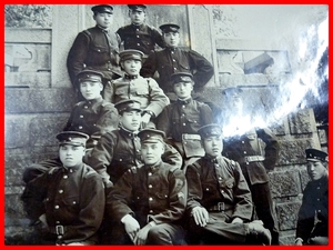 * old photograph * person / set photograph / army person * silver board photograph /dage Leo type * war front / war after Taisho / Showa era * antique / work of art / retro antique 
