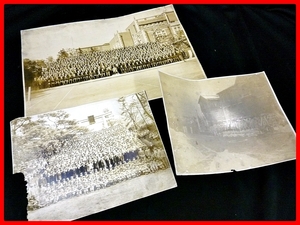 * old photograph 3 pieces set * person / set photograph / army person / god company * silver board photograph /dage Leo type * war front / war after Taisho / Showa era * antique / work of art / retro antique 