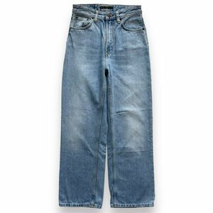 美品 国内正規 イタリア製 Nudie Jeans ヌーディージーンズ Clean Eileen ワイド ストレート ハイライズ デニム パンツ W25 L28 ブルー