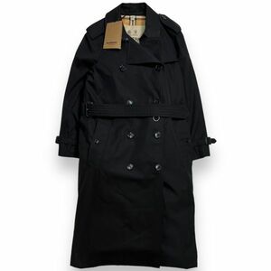 新品未使用 英国製 BURBERRY バーバリー WATERLOO ロング ヘリテージ トレンチ コート 8028015 裏ノバチェック コットン 8 ブラック